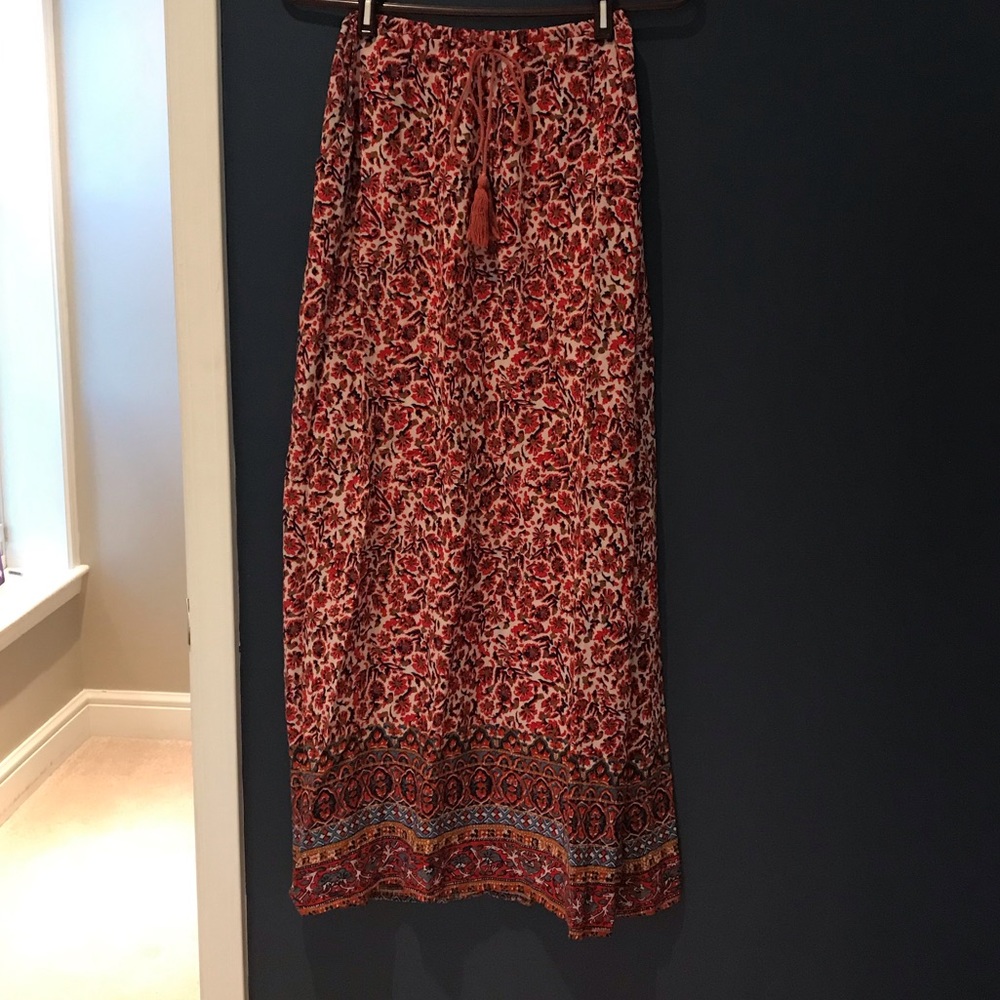 Boho floral maxi skirt